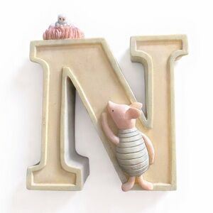 🧸2/30 Vintage Disney Classic Winnie The Pooh Eeyore Ceramic Alphabet Letter “N”